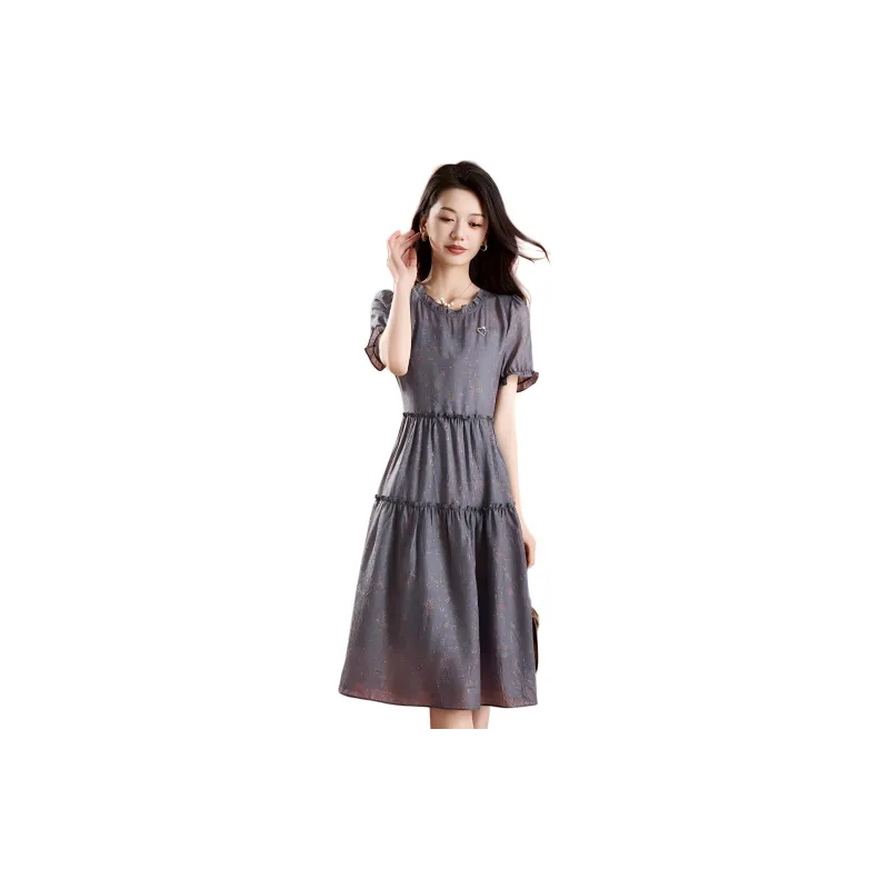 Mylan Short Sleeved Dress Women's Gray-1