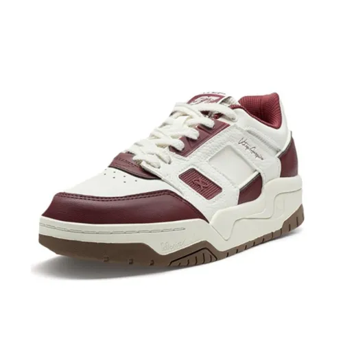 XTEP Anti Slip Wear Resistant Low Top Skateboard Shoes Men's White Red