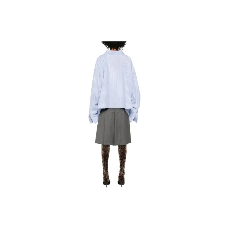 Balenciaga Asymmetric Shirt 'Sky Blue/White'-4