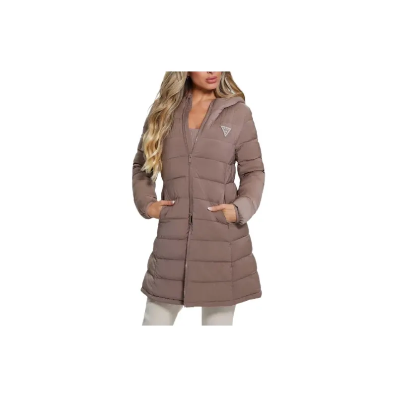 GUESS Aleta Long Puffer Jacket Jackets Coats Women's Soft Water Mink Color-2