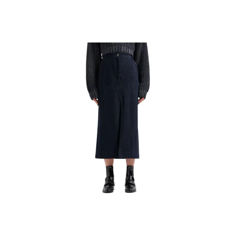 GIORGIO ARMANI High-waisted Denim Midi Skirt-1