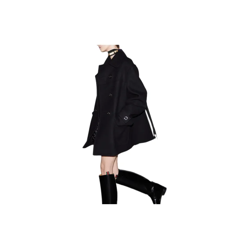 GUCCI Batavia Collared Button Up Coat-4