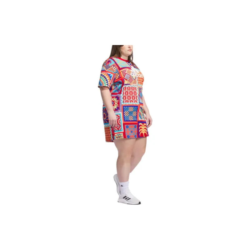 Adidas x FARM RIO Slim Dress Short-Sleeved Dresses Women's Multicolor-2