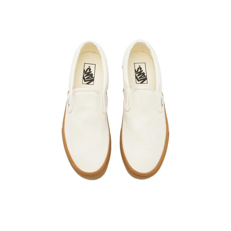 Vans Slip on Anti Slip Wear Resistant Low Top Skateboard Shoes Unisex Beige White Brown-3