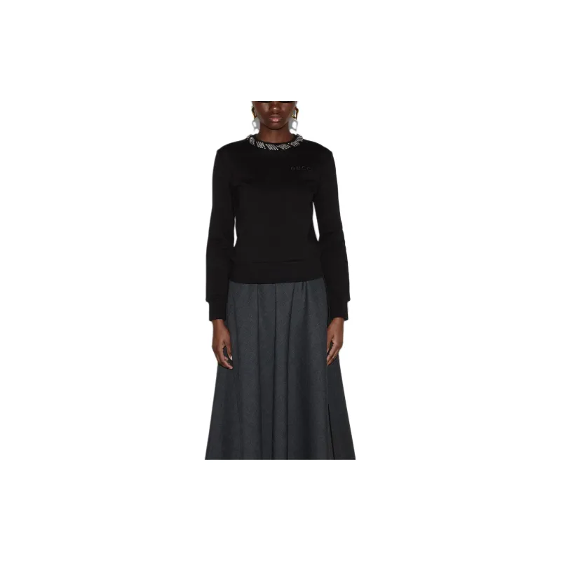 GUCCI Embellished Neck Knitted Jumper-2