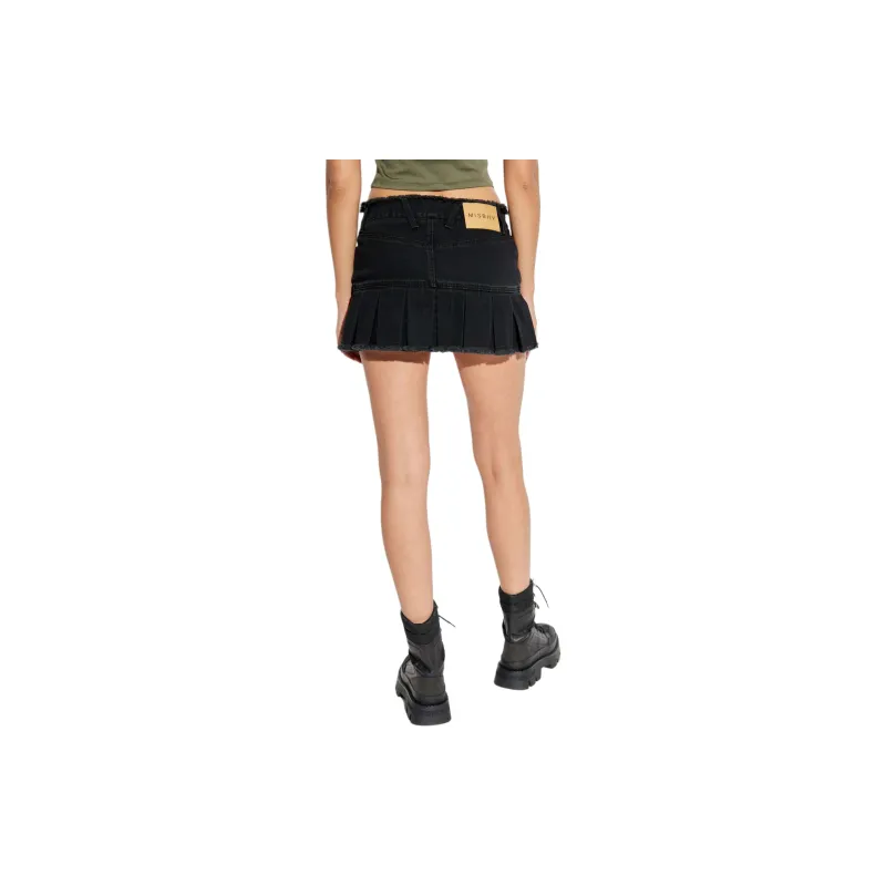 Misbhv Pleated Mini Denim Skirt-2