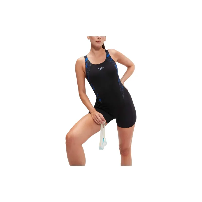Speedo Women's HyperBoom Legsuit One-piece Swimsuit Women's Black-2