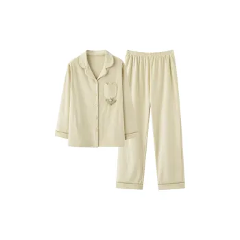 UAVAE Pajama Set Women's Light Yellow