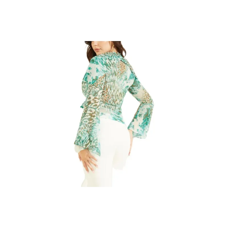 GUESS Willow Blouse Shirt Women's Cyan-3