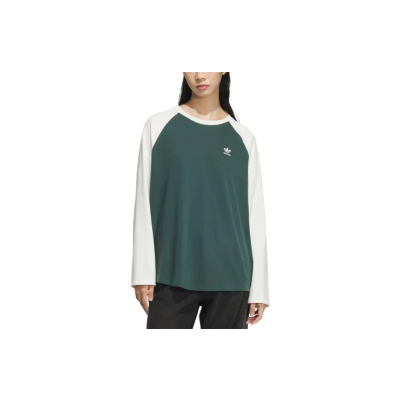 Adidas Originals Adi Color Raglan Sleeve T Shirt Women's Green-2