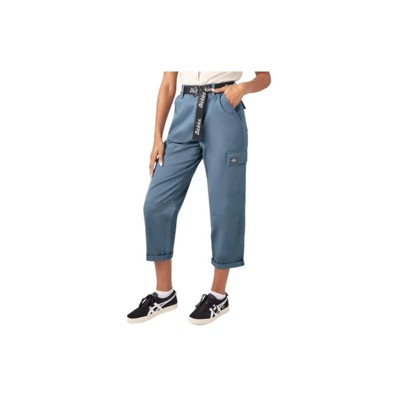 Dickies Relaxed Fit Cropped Cargo Pants Cargo Pants Women's Blue-4