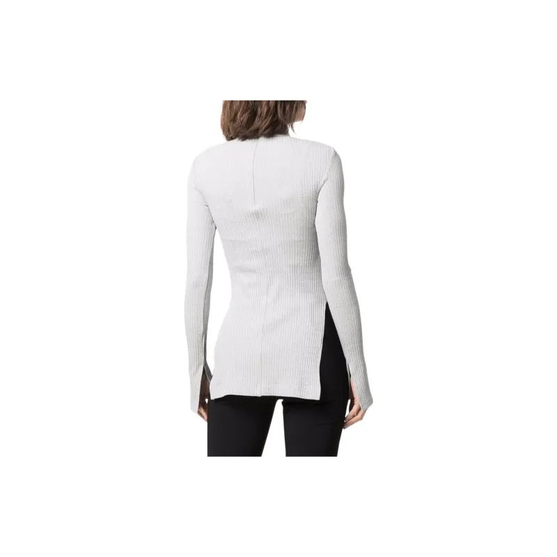 Helmut Lang Mock Neck Ribbed Knit Top-2