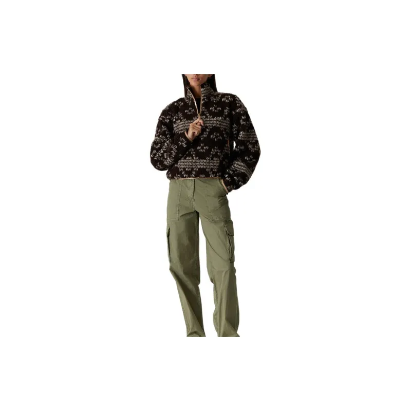 KITH Women's Reggie Jacquard Sherpa Quarter Zip 'Incognito'-3