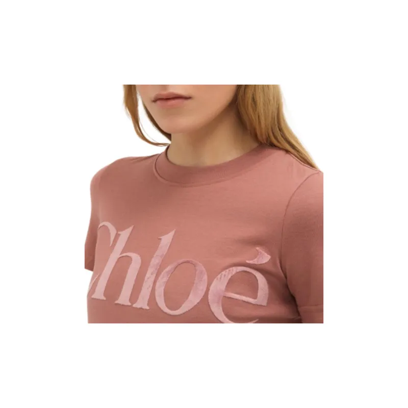 Chloé Logo Detailed Crewneck T Shirt-5