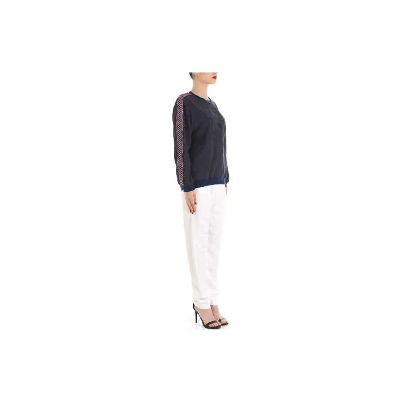 KENZO Letter Logo Sweatshirt Women's Navy Blue-9