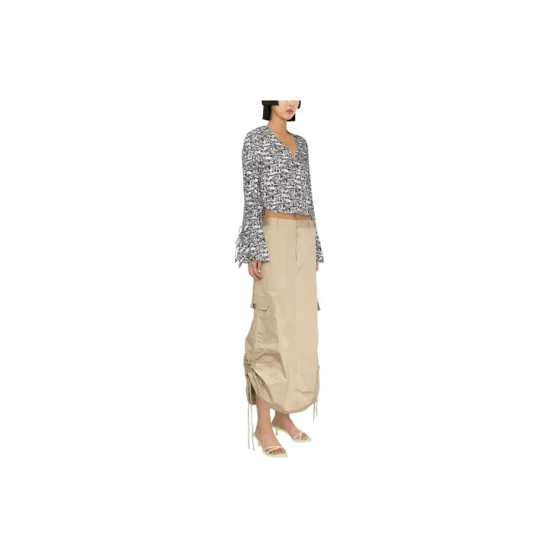 PALM ANGELS Waves Cotton Blouse-2
