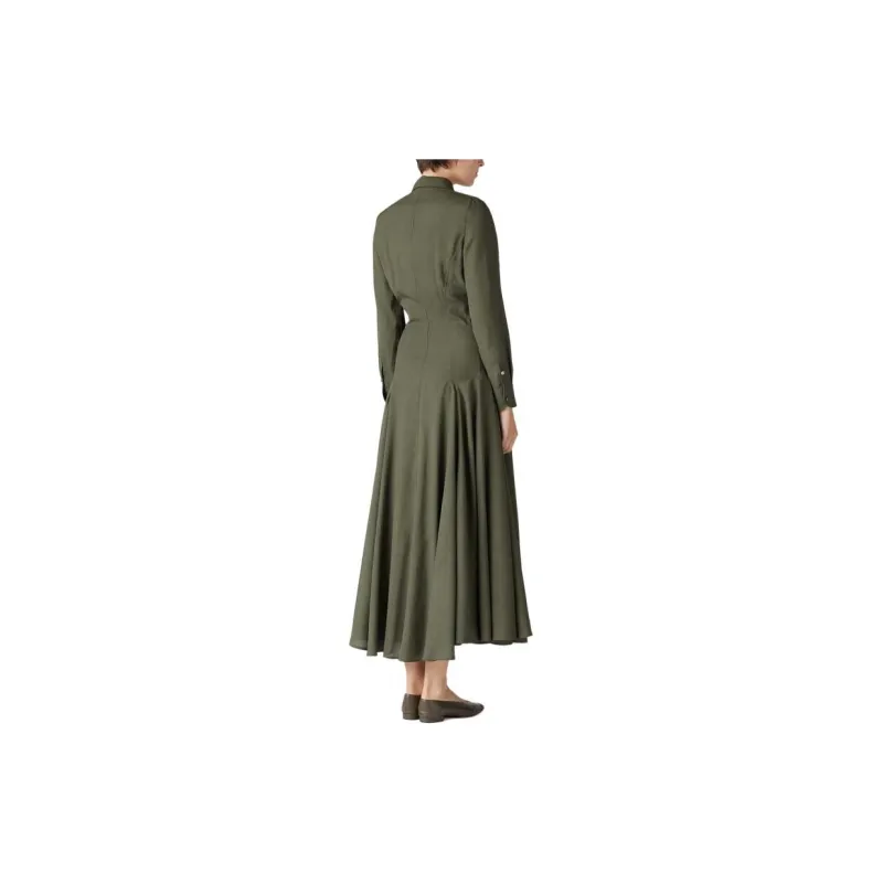 Loro Piana Long-Sleeved Dresses Women's Steamed Tea Green-4