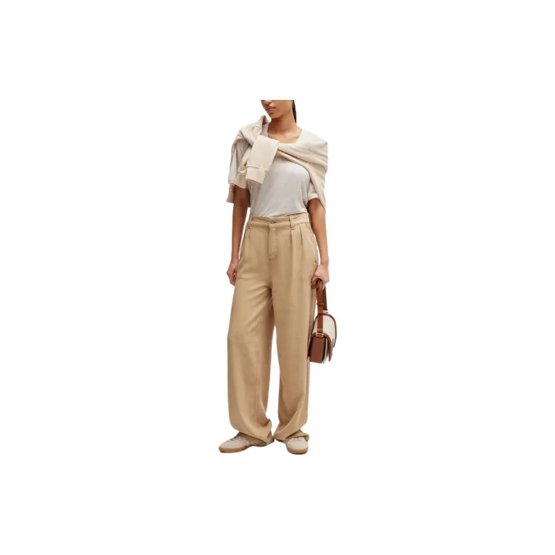 HUGO BOSS Logo embroidered Linen T shirt-1