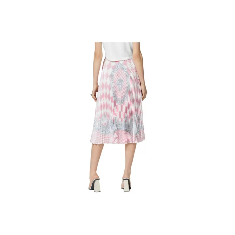VERSACE Pleated Straight Hem Midi Skirt-2
