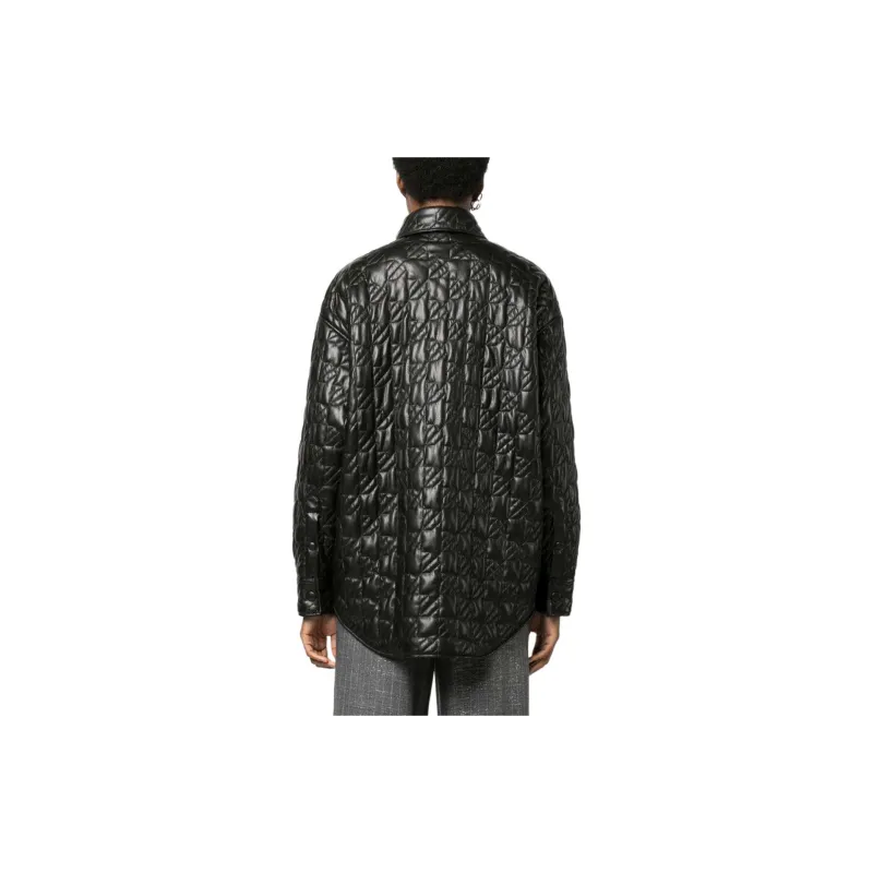 MSGM Diamond Press Stud Fastened Quilted Jacket-2