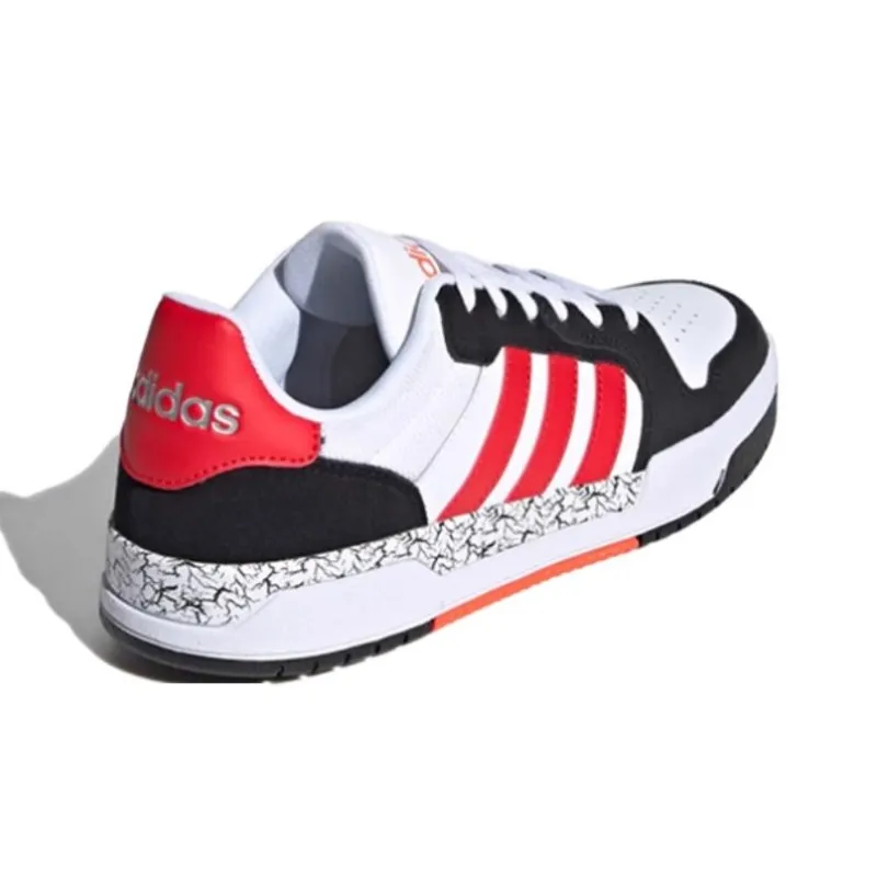 Adidas Neo Entrap Low Top Skateboard Shoes Unisex White Red-2