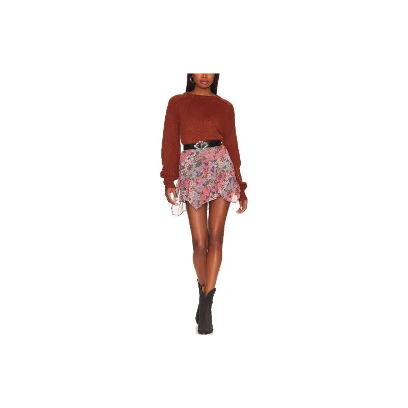 FREE PEOPLE Casual Short Skirts Women's Multicolor-1