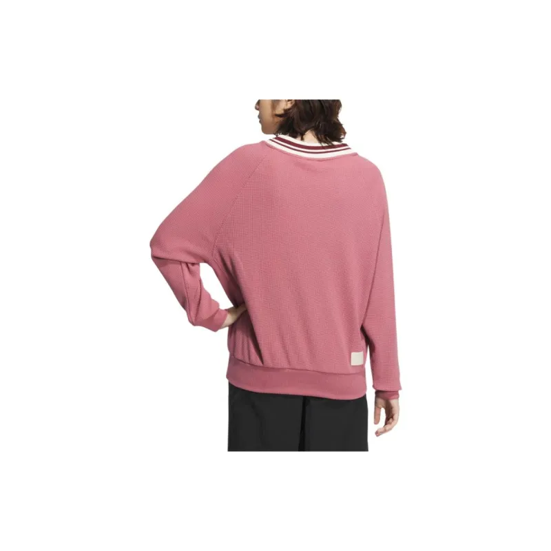 Adidas Originals FW24 V NECK SWEATSHIRT Women's Dark Pink-4