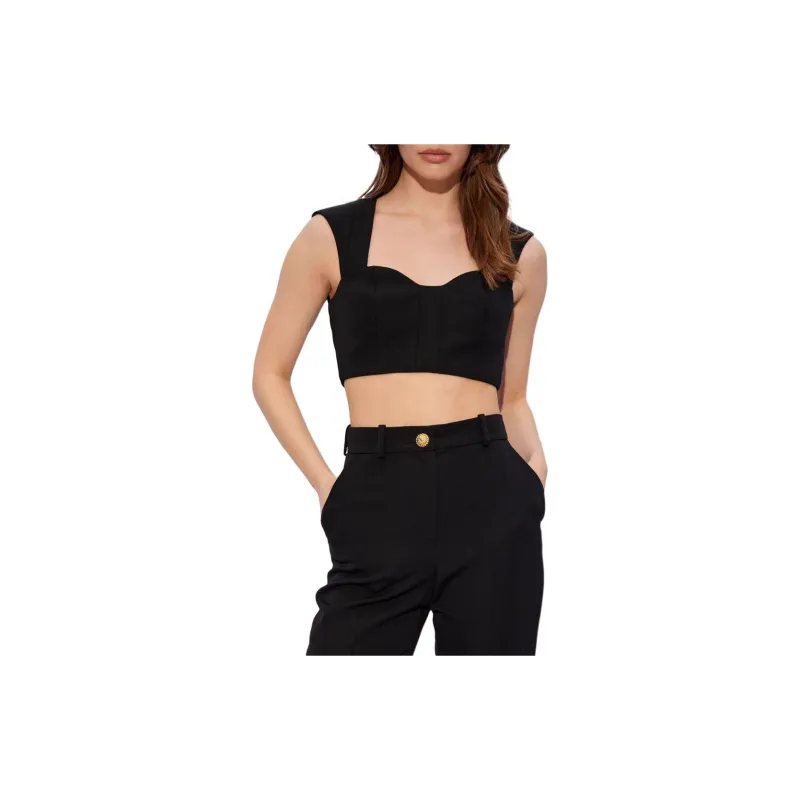 BALMAIN Zipped Cropped Top-2