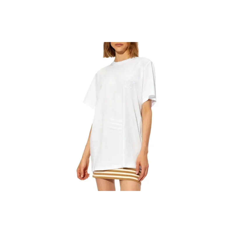 MaxMara Monogram embroidered Cotton T shirt-1