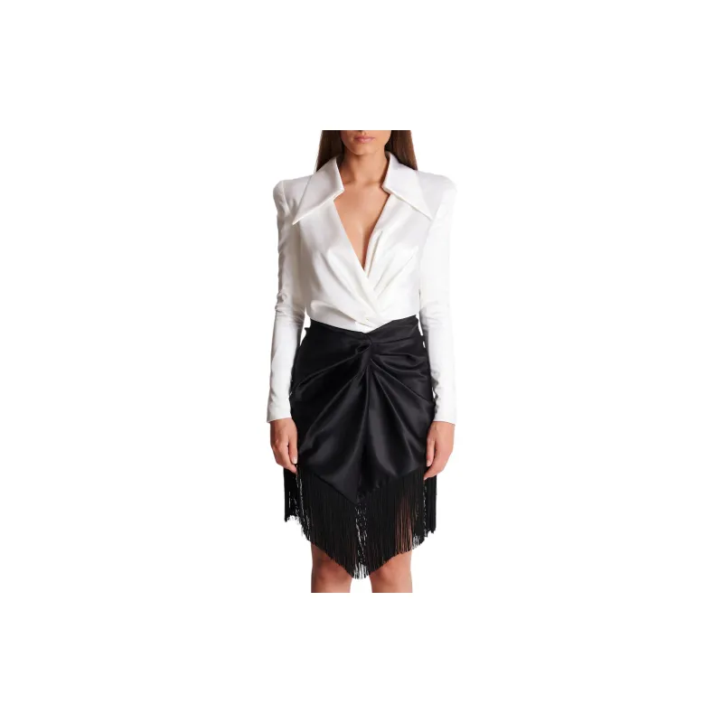 BALMAIN Long Sleeved Dresses Women's White-2