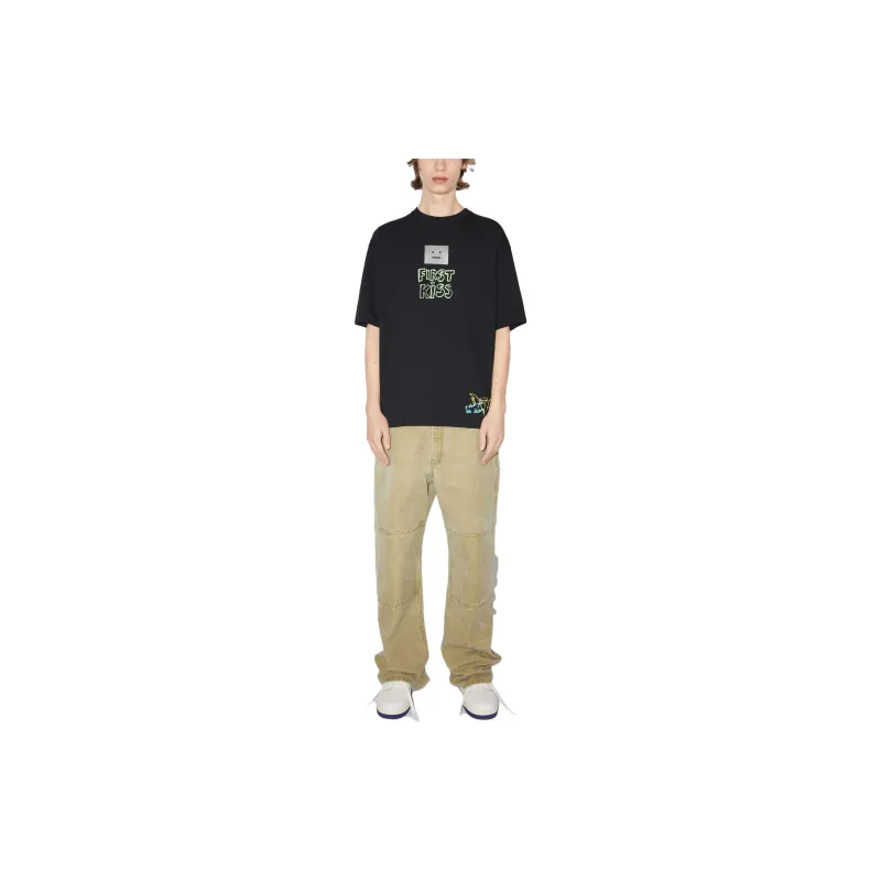 Acne Studios Exford Scribble Face T Shirt 'Faded Black'-1