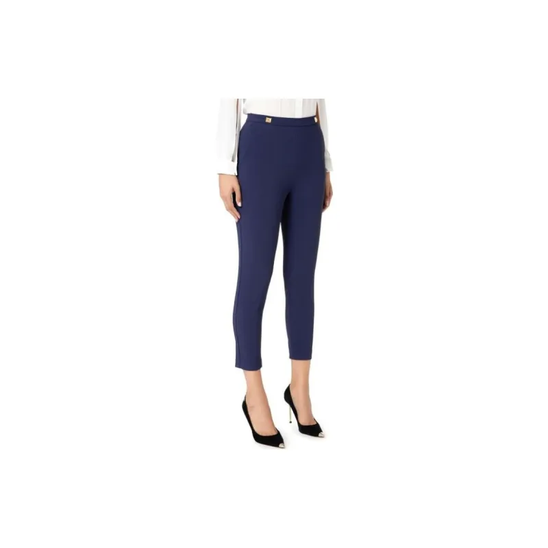 Elisabetta Franchi FW22 Casual Pants Women's Marine Blue-2