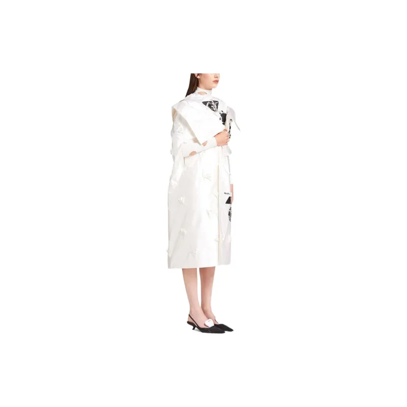 PRADA Cloaks Women's White-3