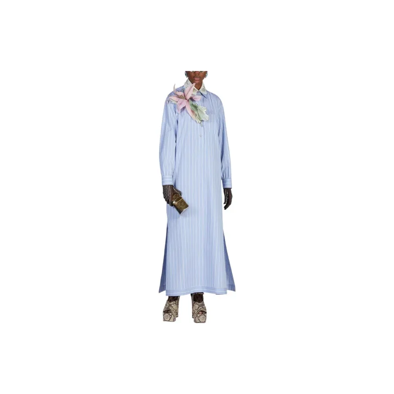 GUCCI Striped Maxi Shirt Dress-2
