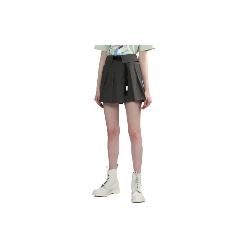 MUSIUM DIV Pleated Buckled Skorts-2