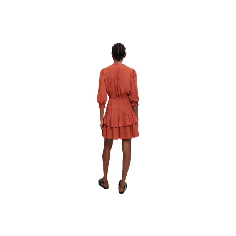 Maje Long-Sleeved Dresses Women's Terracotta-2