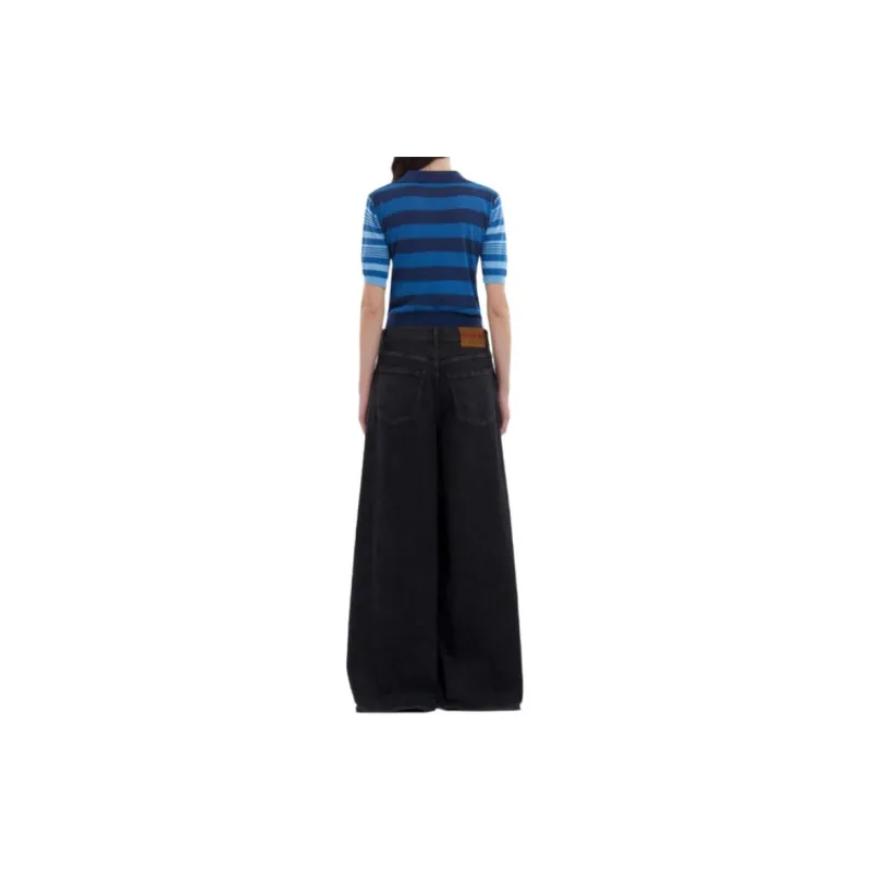 MARNI Stretch Denim Flared Pants 'Navy'-2