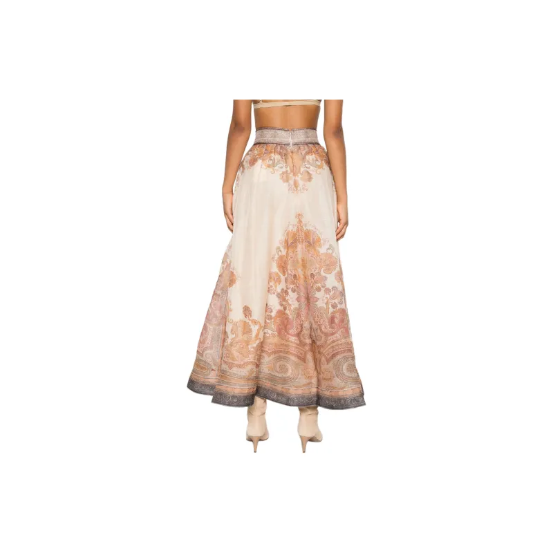 Zimmermann Illustration Midi Skirt-2