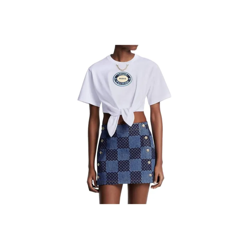 LOUIS VUITTON Damier Denim Mini Skirt-3