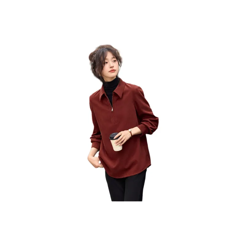 Mo Han Yi Mei Shirt Women's Burgundy-4