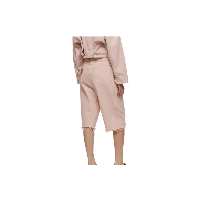 IMMI Summer Denim Knee Length Shorts Women's Pink-3