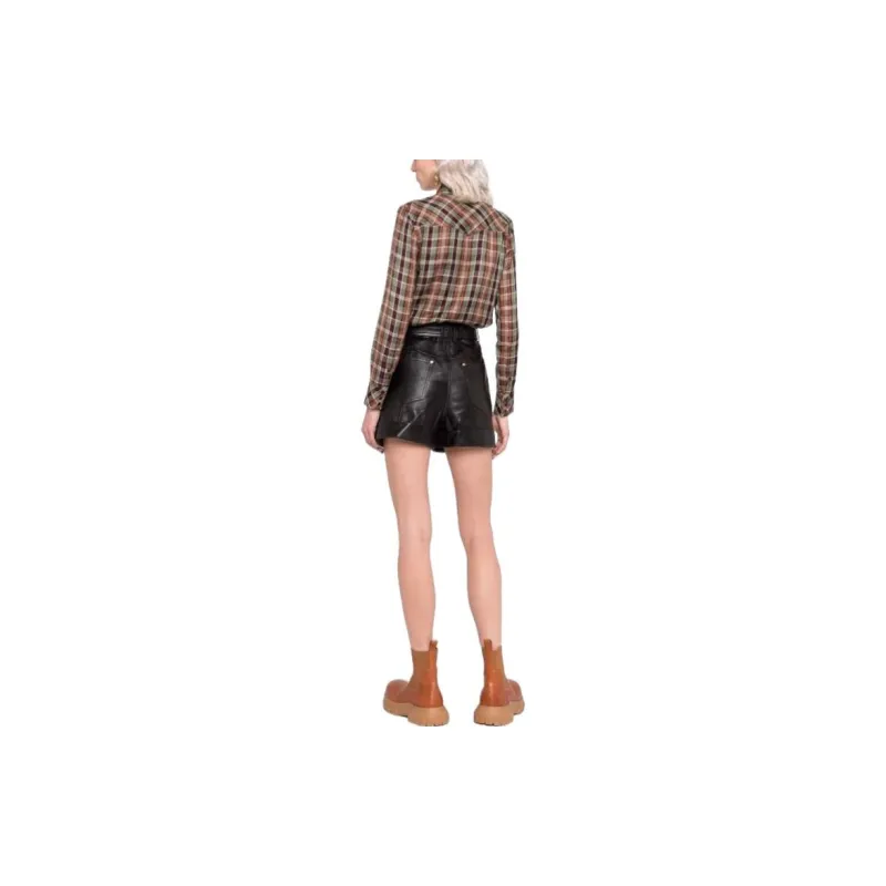 BALMAIN B Plaque Leather Shorts-2