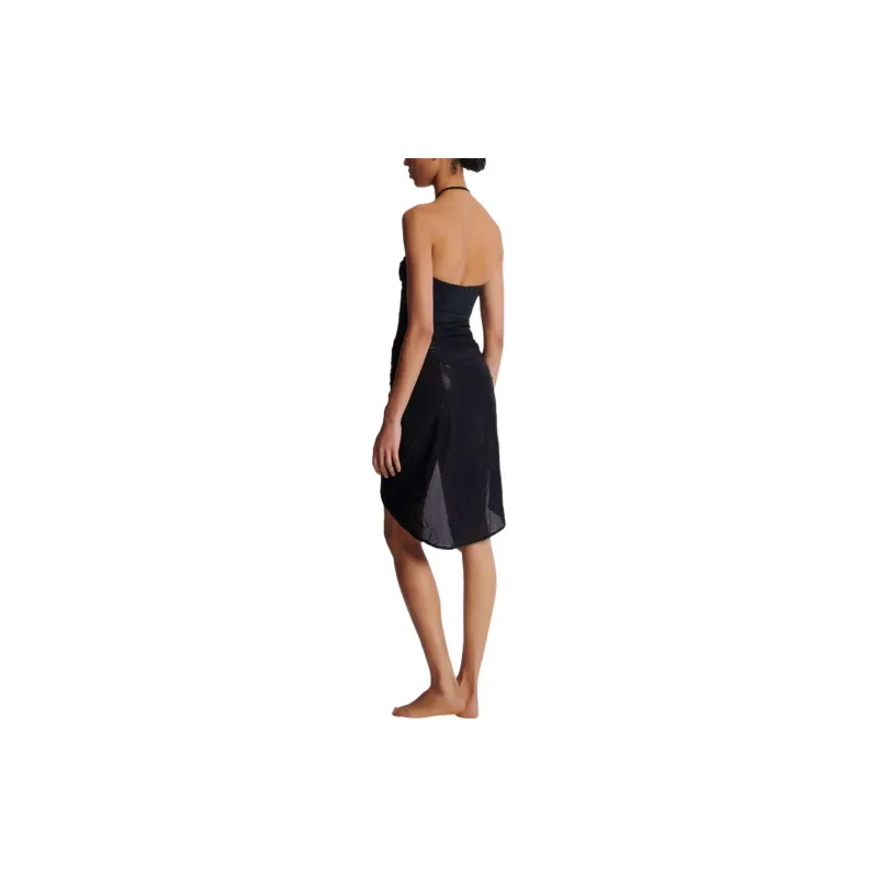 BALMAIN Logo-buckle Shimmer-finish Sarong-2