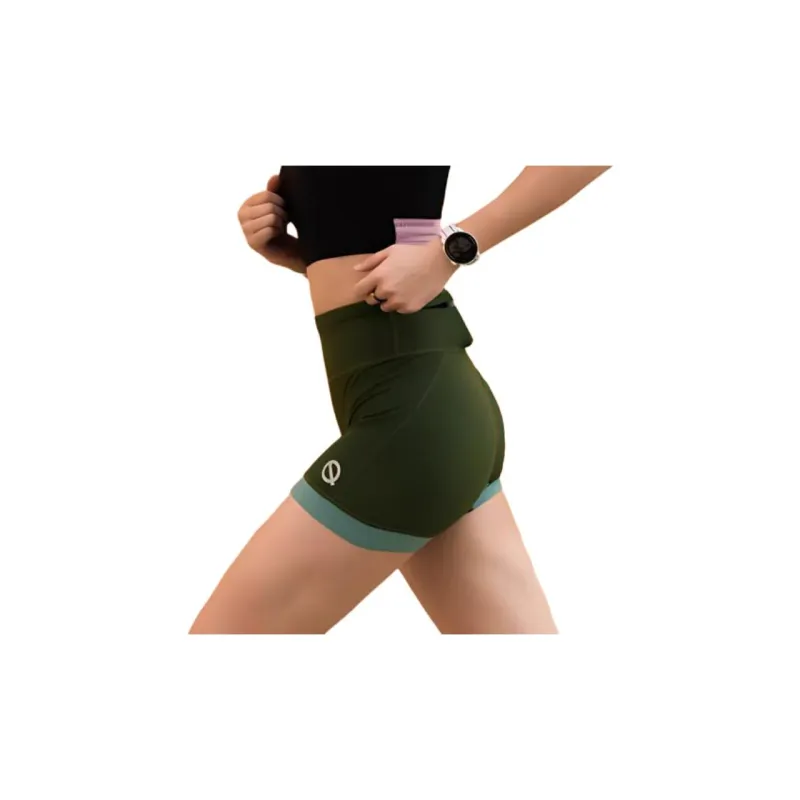 Qinkung Casual Shorts Women's Olive Green-5