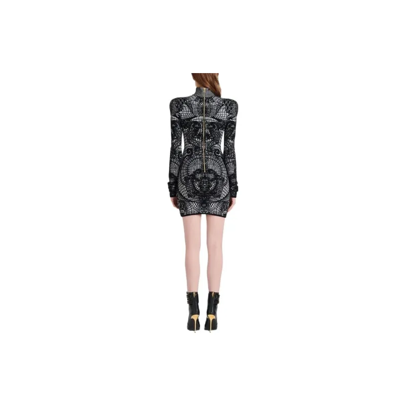 BALMAIN Graphic print Fitted Dress-3