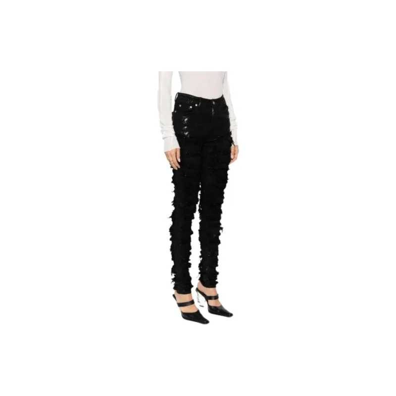 Rick Owens DRKSHDW Detroit High rise Ripped Skinny Jeans-2