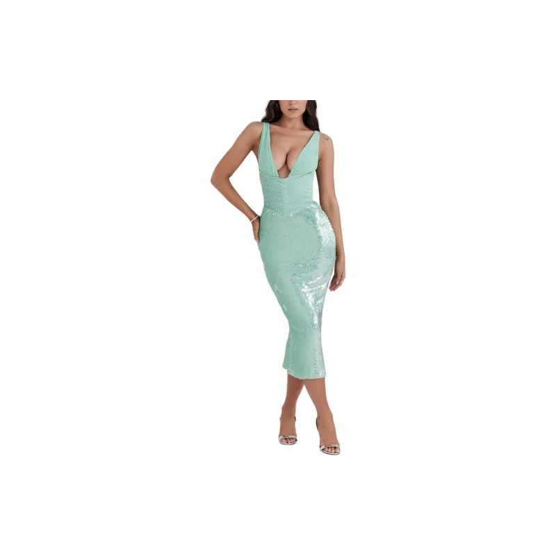 HOUSE OF CB THALA Slip Dress Women's SEAFOAM/Seafoam Green-3