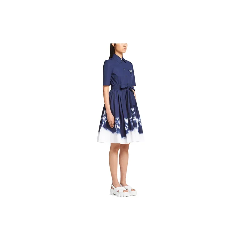 PRADA SS21 Short-Sleeved Dresses Women's Blue-3