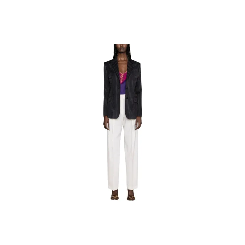 MSGM Pleated Tailored Wool Trousers-2