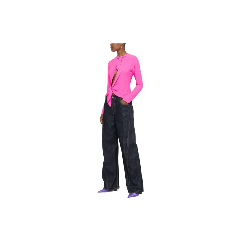 The Attico Zelda Tie front Blouse-3